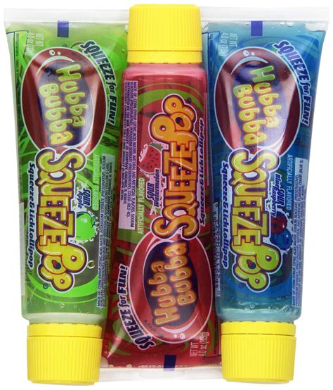 candy in a squeeze tube|hubba bubba squeeze pops.